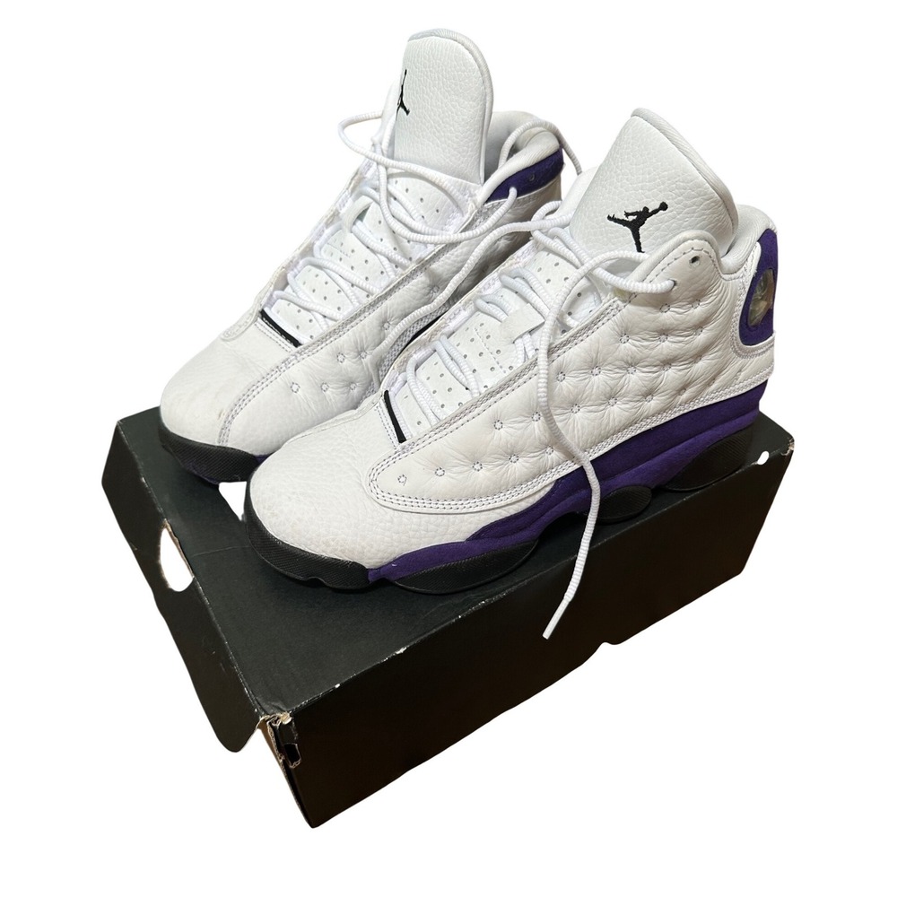Air Jordan 13 Retro (GS) White/Black- Court Purple "Lakers" Youth 6Y